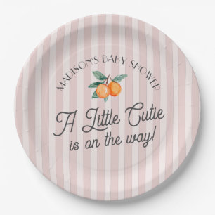 Assiettes En Carton Petite Cutie Rose Sur Le Chemin Baby shower Citrus