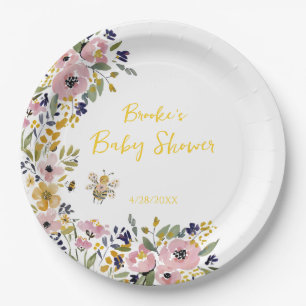 Assiettes En Carton Petite Fête de Bébé Abeille de Miel 