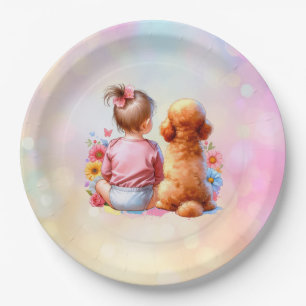 Assiettes En Carton Petite fille et canicule d'abricot