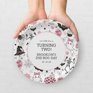 Assiettes En Carton Petite Fille Rose Halloween Anniversaire