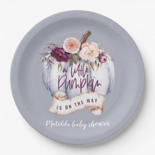 Assiettes En Carton Petite invitation d'baby shower d'automne pourpre