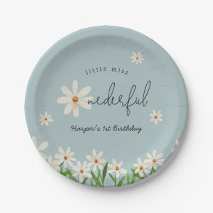 Assiettes En Carton Petite Miss ONE délirante Fille marguerite fête d'