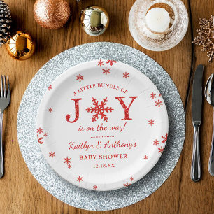 Assiettes En Carton Petite Offre De Joie Baby shower De Noël