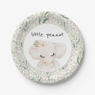 Assiettes En Carton Petite plaque de Baby shower d'éléphant d'arachide