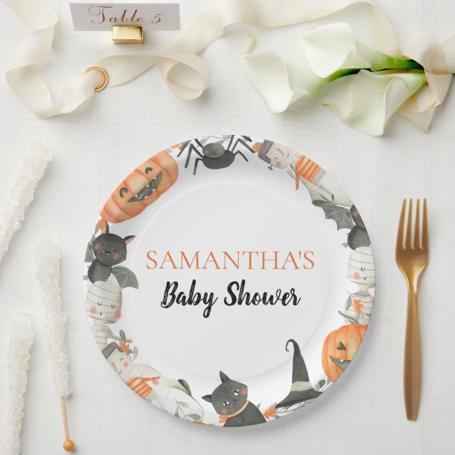Assiettes En Carton Petite plaque de papier Baby shower Boo (Mariage)