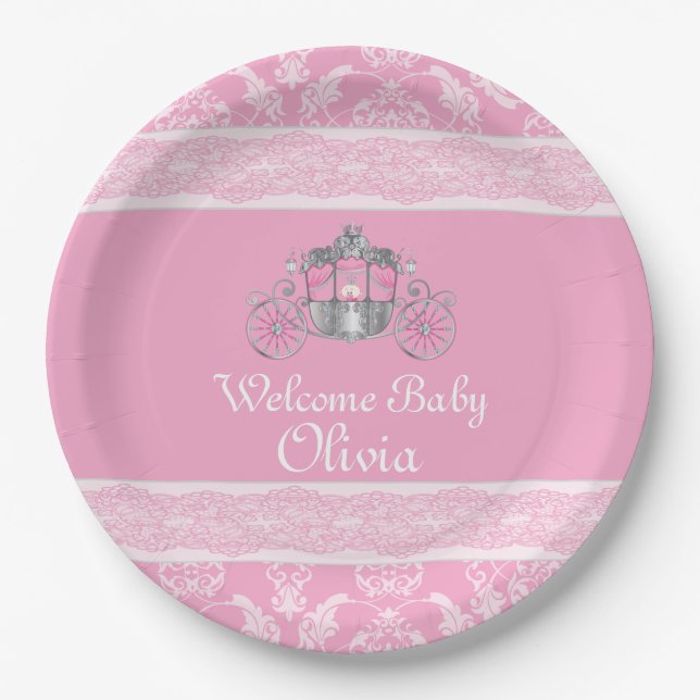 Assiettes En Carton Petite princesse, mignonne, baby shower, plaques à (Devant)