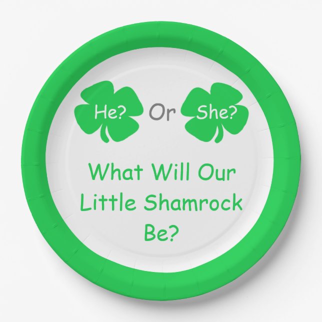 Assiettes En Carton Petite révélation Shamrock sur le genre (Devant)
