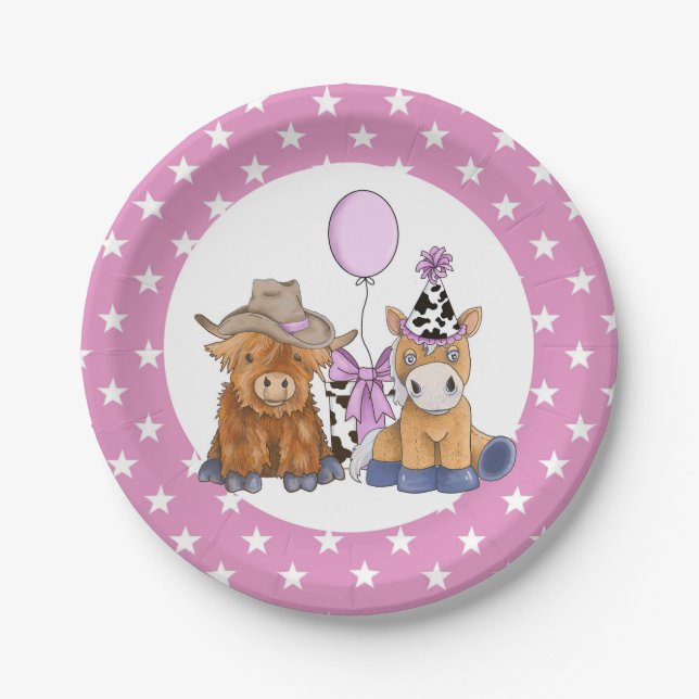 Assiettes En Carton Petite Rodéo Plaques de fête d'anniversaire - Fill (Devant)