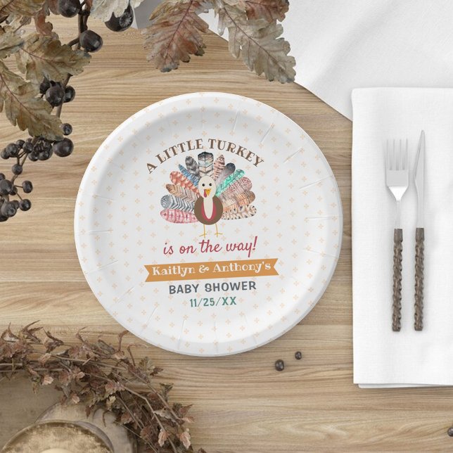 Assiettes En Carton Petite Turquie En Route ! Baby shower de Thanksgiv (Créateur téléchargé)
