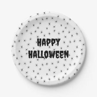 Assiettes En Carton Petites araignées éffrayantes à l'Halloween