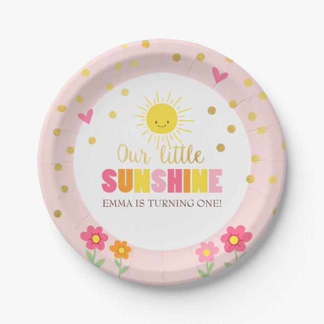 Assiettes En Carton Petites plaques de papier solaire Anniversaire Fil (Devant)