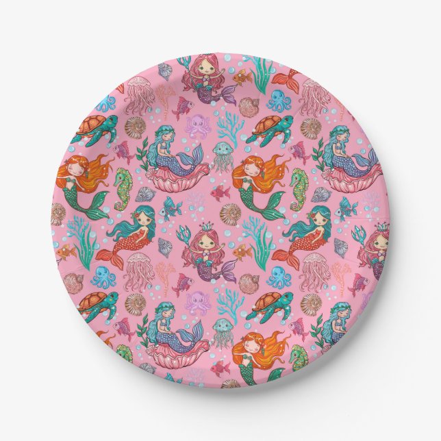 Assiettes En Carton Petites sirènes (Devant)
