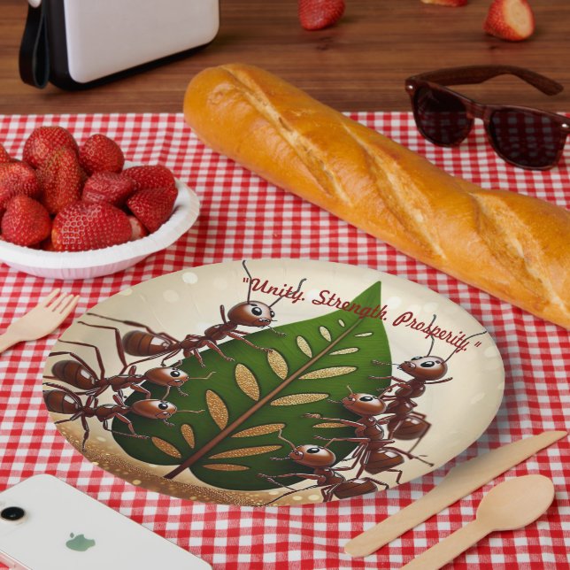 Assiettes En Carton "Petits héros, grande tâche" (Pique-nique)