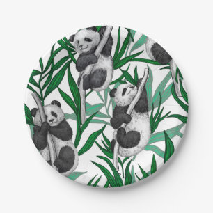 Assiettes En Carton Petits panda sur