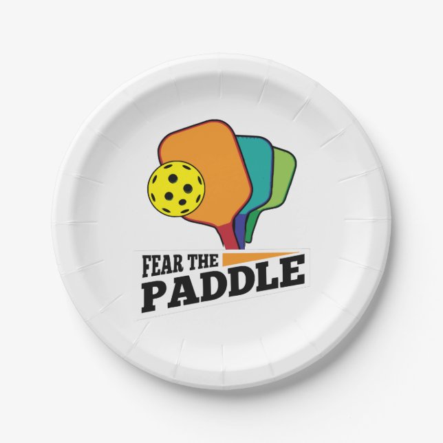 Assiettes En Carton Peur Paddle Funny Pickleball Picklballs et Pi (Devant)