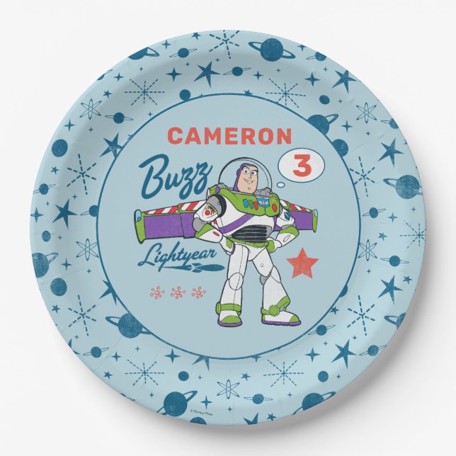 Assiettes En Carton Phare de Buzz | À l'infini et au-delà Anniversaire (Devant)