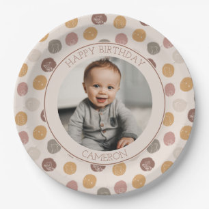 Assiettes En Carton Photo classique Pooh & Tigger Premier anniversaire
