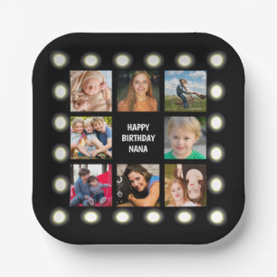 Assiettes En Carton Photo Collage noir et blanc Plaque de papier perso