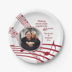 Assiettes En Carton Photo de la MUSIQUE moderne 40e anniversaire du Ma