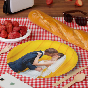 Assiettes En Carton Photo de mariage personnalisée