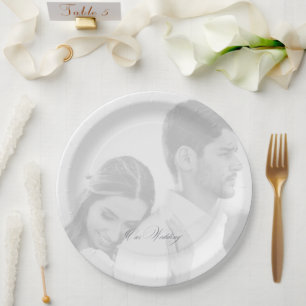 Assiettes En Carton Photo de notre réception de mariage