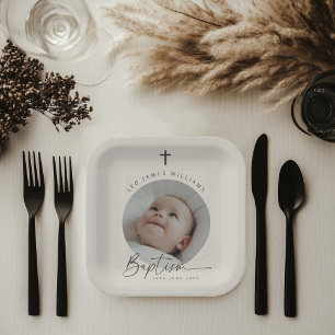 Assiettes En Carton Photo du baptême
