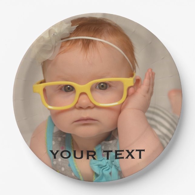 Assiettes En Carton Photo Famille de bébé mignonne (Devant)