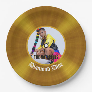 Assiettes En Carton Photo notoire Hip hop Anniversaire Gold Record