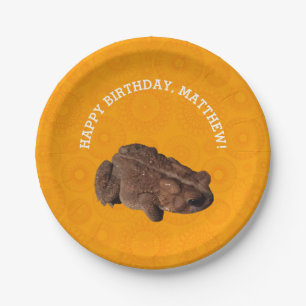 Assiettes En Carton Photo Orange American Toad personnalisée