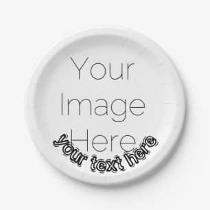 Assiettes En Carton Photo personnalisé – Texte personnalisé