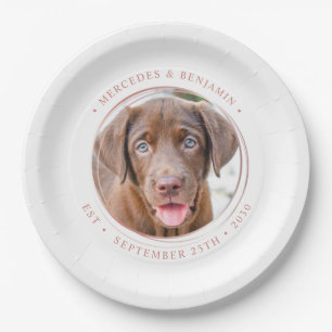 Assiettes En Carton Photo personnalisée Elegant Rose Gold Personnalise