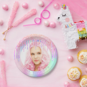 Assiettes En Carton Photos holographes photos d'anniversaire gouttes r