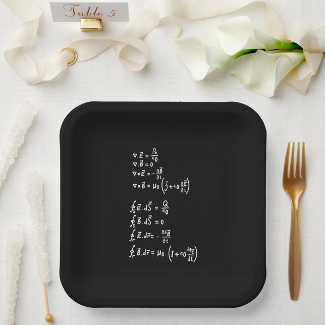 Assiettes En Carton Physique Math Formule Étudiants Enseignant Invitat (Mariage)
