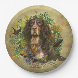 Assiettes En Carton Picardy Spaniel, Saison de chasse