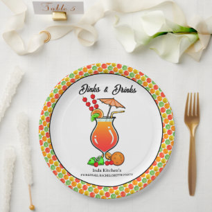 Assiettes En Carton Pickleball Bachelorette Mariage Dinks & Boissons