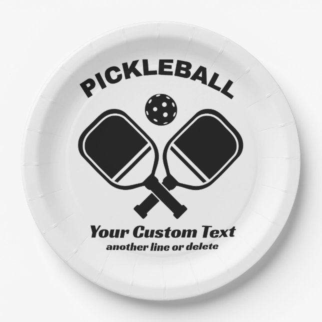 Assiettes En Carton Pickleball Club Pickleball Paddle & Ball Custom (Devant)