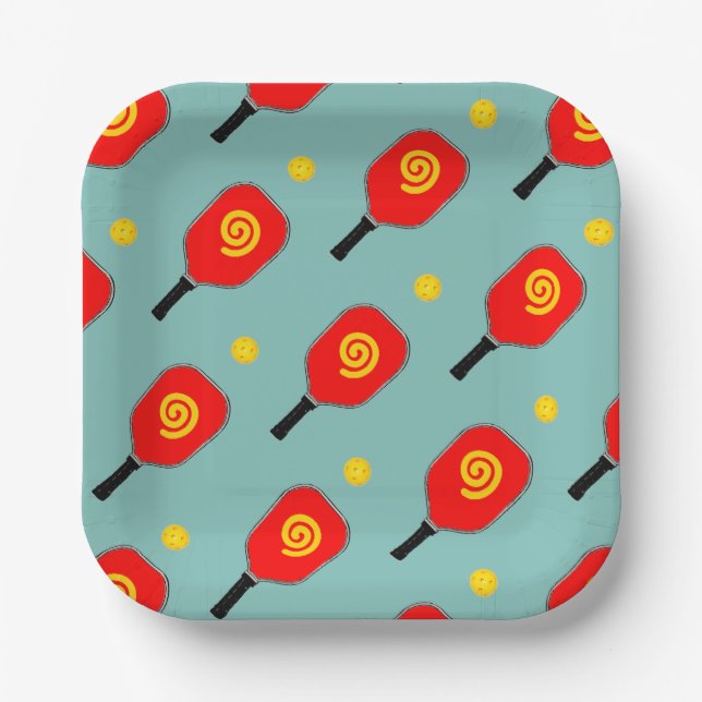 Assiettes En Carton Pickleball Sports Party (Recto)