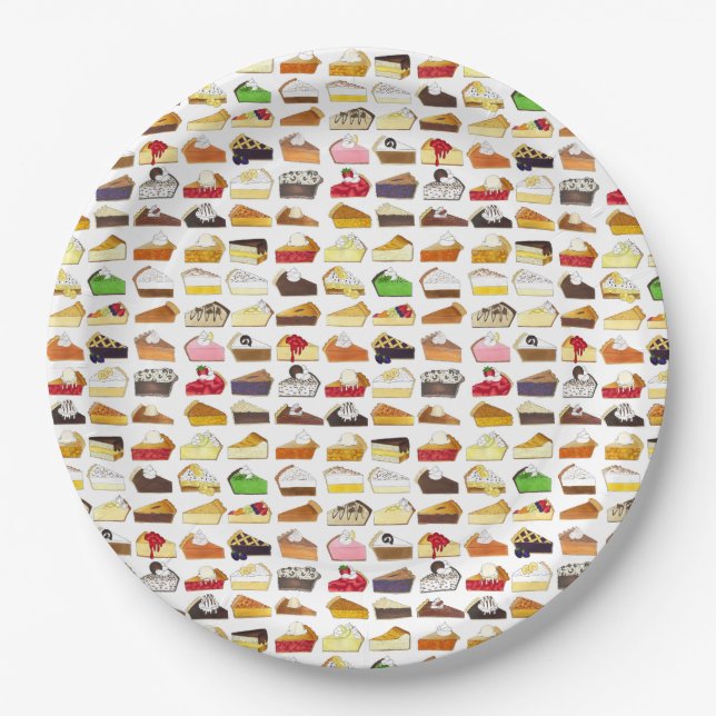 Assiettes En Carton Pie Social Pi Day Slices Cuisine de dessert Vente  (Devant)