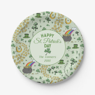 Assiettes En Carton Pièces de chance et de joie Jour de la Saint Patri