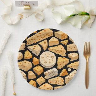 Assiettes En Carton Pièces de Fromage Avec des Trous Naturels Motif Mi