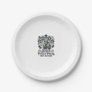 Assiettes En Carton Pièces de puzzle Jésus pas autisme Pièces de puzzl