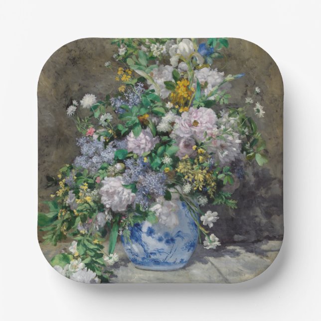 Assiettes En Carton Pierre-Auguste Renoir - Bouquet de printemps (Recto)