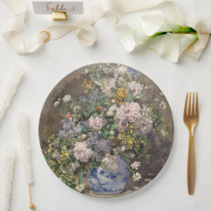 Assiettes En Carton Pierre-Auguste Renoir Bouquet de printemps