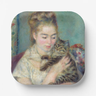 Assiettes En Carton Pierre-Auguste Renoir - Femme avec chat