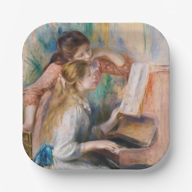 Assiettes En Carton Pierre Auguste Renoir - Jeunes filles au piano (Recto)