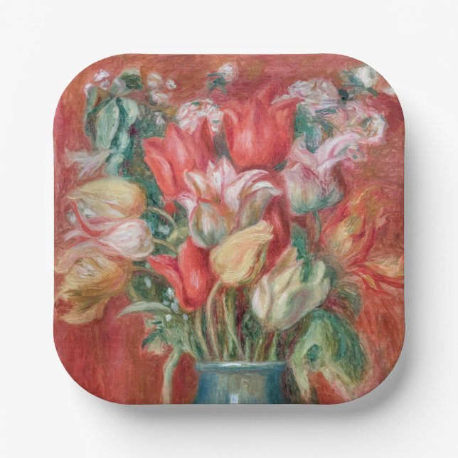 Assiettes En Carton Pierre-Auguste Renoir - Tulip Bouquet (Recto)