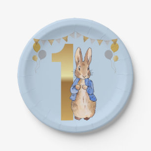 Assiettes En Carton Pierre le lapin Premier anniversaire