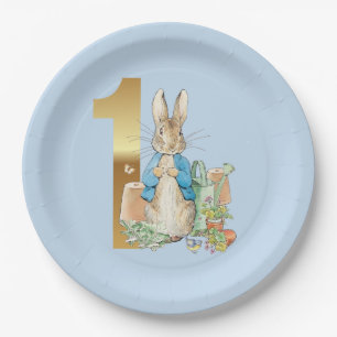 Assiettes En Carton Pierre le lapin Premier anniversaire