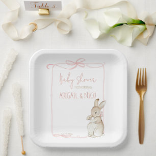 Assiettes En Carton Pierre rose le lapin Beatrix Potter Baby shower