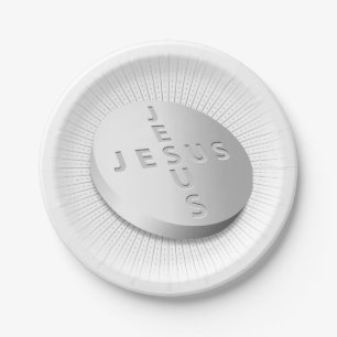 Assiettes En Carton Pill Jésus -  Foi Prière Espérance Dieu Amour Chré